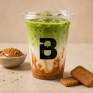Iced Biscoff Matcha Latte