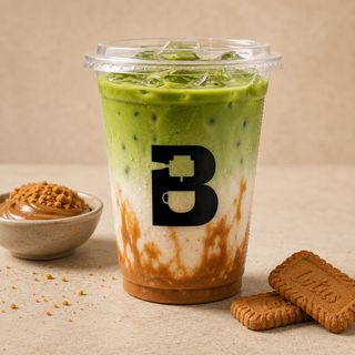 Iced Biscoff Matcha Latte