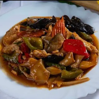 pui legume cu ciuperci