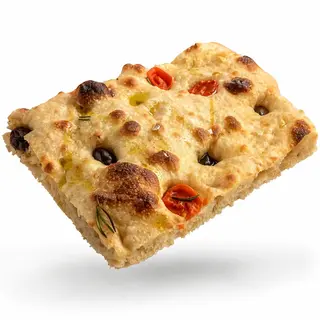 Focaccia rosii si masline - felie