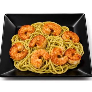 Spaghetti cu pesto și creveți