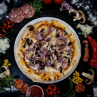 Pizza Salsiccia Funghi Cipolla Ø 32cm