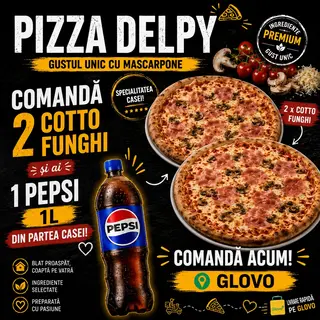 Comanda 2 Cotto Funghi 32cm/500g si Primești un Pepsi 1L