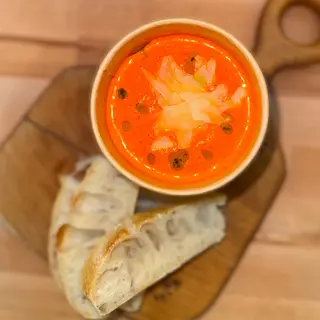 Supă cremă+focaccia sandwich