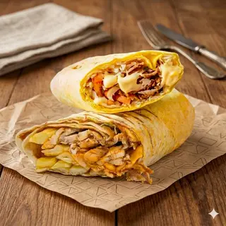 Sandwich shaorma de pui cu branza