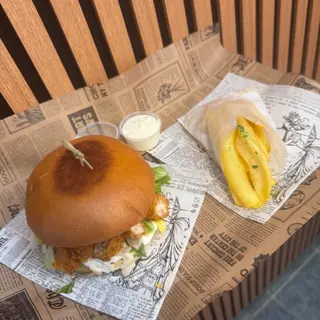 Combo Burger crispy pui