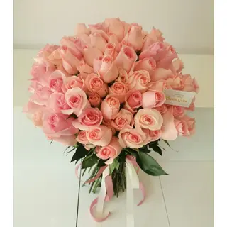 Buchet 101 trandafiri roz pal