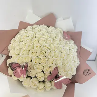 Buchet 101 Trandafiri Albi din săpun