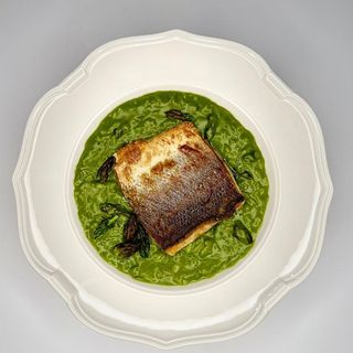 Risotto cu lup de mare și sparanghel