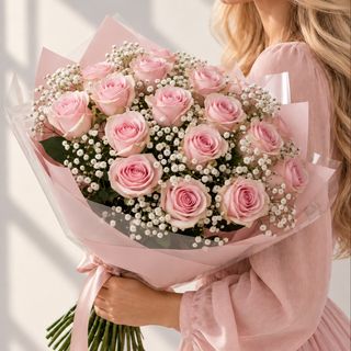 25 Trandafiri roz pal