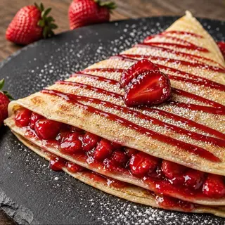 Clătită cu dulceață de căpșuni