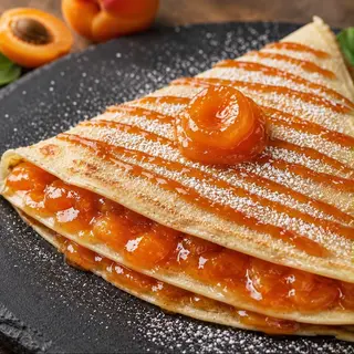 Clătită cu dulceață de caise