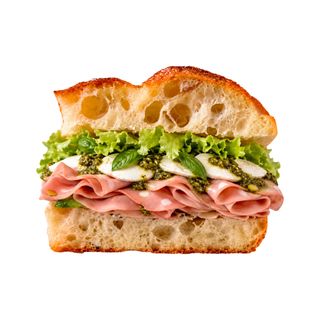 Focaccia Mortadella e Pesto