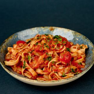 Gamberetti e pomodorini posna pasta