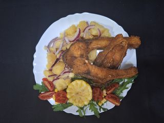 Pohovani šaran + krompir salata