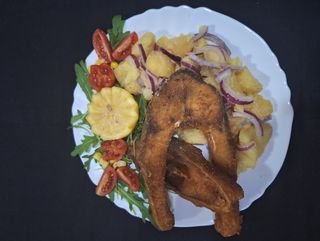 Pohovani šaran + pomfrit