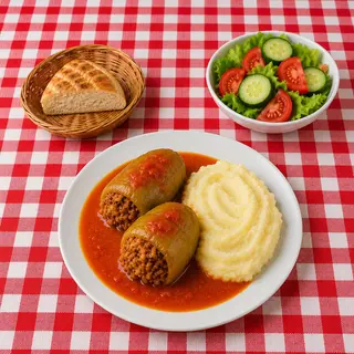 Komplet obrok: Punjena paprika