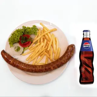 Komplet obrok - Domaća kobasica 250g + Pepsi
