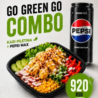 Piletina u kari sosu "XL" + Pepsi max 0,33l