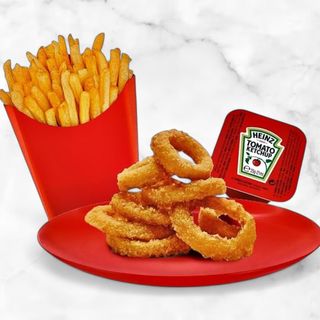 ONION RINGS+POMFRIT+HEINZ SOS