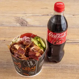 TELEĆI KEBAB XXL BOX (240 grama mesa) + piće 0,5
