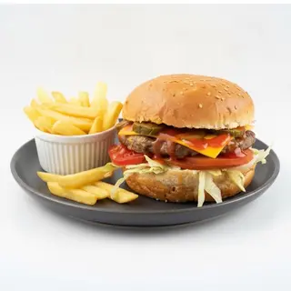 Čizburger XL + Pomfrit