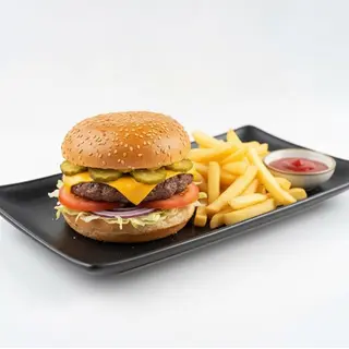 Hamburger L + Pomfrit