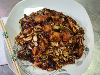 Pohovani riblji file sa povrćem i šampinjonima 800g