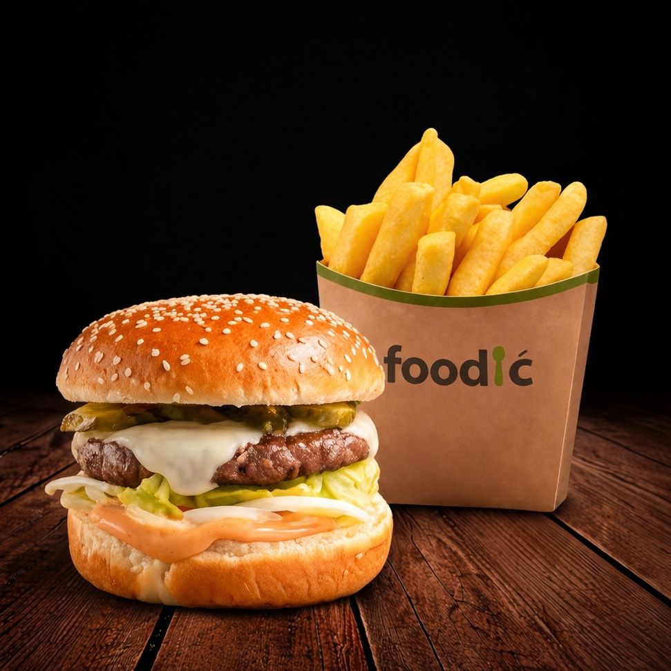 Cheeseburger + mali pomfrit