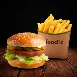 Vege Burger i Mali Pomfrit