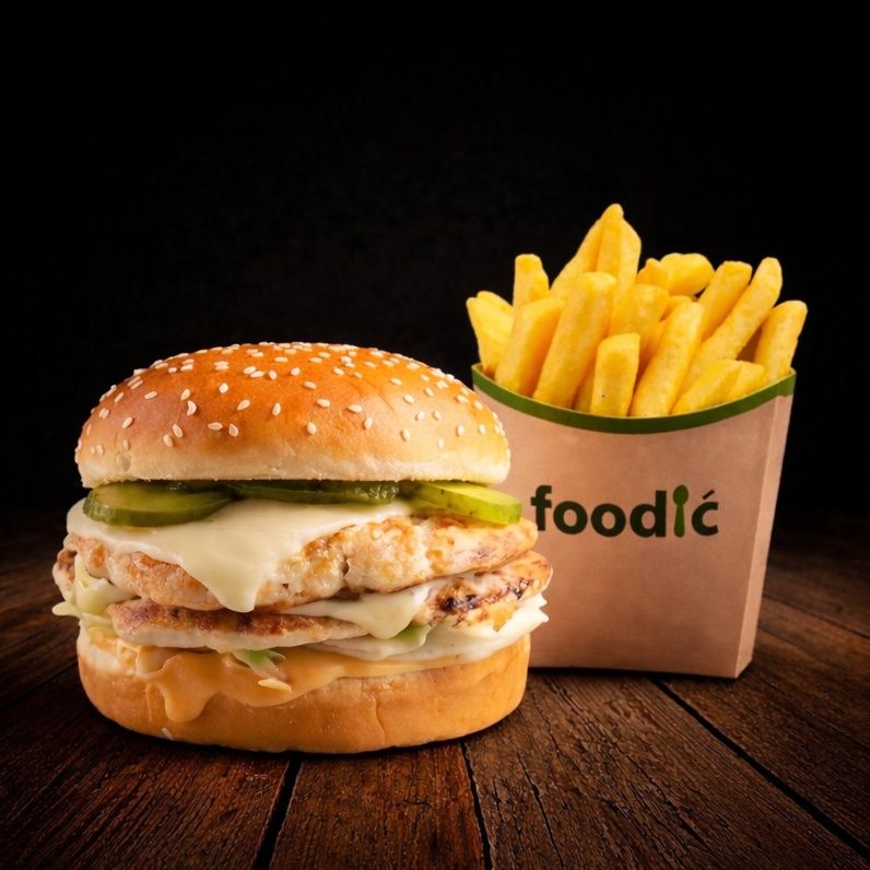 Grand Chicken Cheeseburger + Veliki Pomfrit