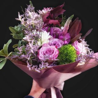 Buket purpurno/roze/zeleni