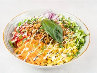 Chicken basil poke