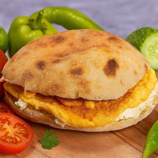 Lepinja sa kajganom, kajmakom i pretopom