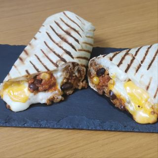 Triple cheese chili burrito