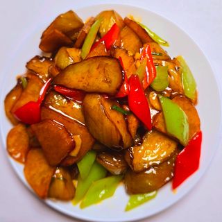 76.Stir-fried Eggplant Potato and Peppers with Rice