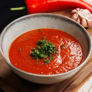 Tomato soup with croutons