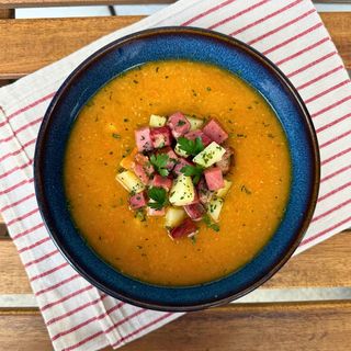 Lentil soup with smoked meats