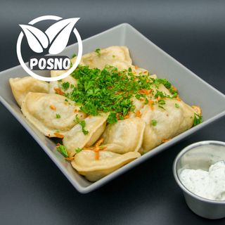 Sa krompirom i pečurkama (posni kuvani vareniki)