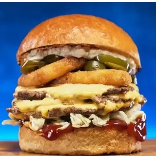 Triple jalapeno smash burger + Coca Cola
