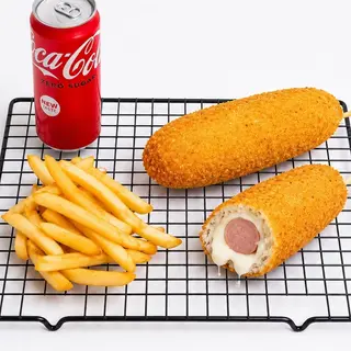 Viršla & mozzarella + Pomfrit + Coca Cola 0.25l