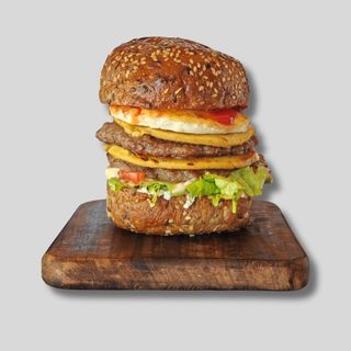 Double chicken proteinski low carb burger
