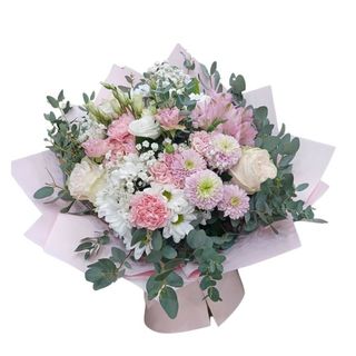 Okrugli buket roze boje -S