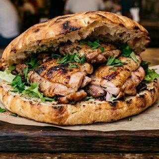 Dimljeni pileći batak u somunu