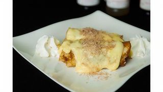 Slatka palačinka puding od vanile i kesten pire