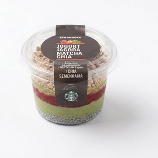 Matcha-Jagoda jogurt sa chia semenkama