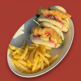 Bao with Shrimp and French Fries