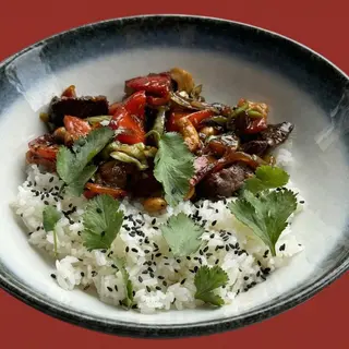 Rice with Kung Pao Duck