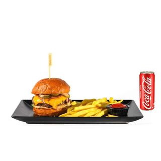 Sovica burger + pomfrit + Coca Cola 0,33l