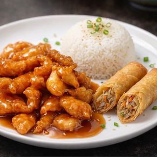 Slatka-kisela piletina+pirinač+rolnice/supu